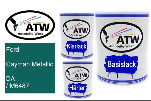 Ford, Cayman Metallic, DA / M6487: 1L Lackdose + 1L Klarlack + 500ml Härter - Set, von ATW Autoteile West.